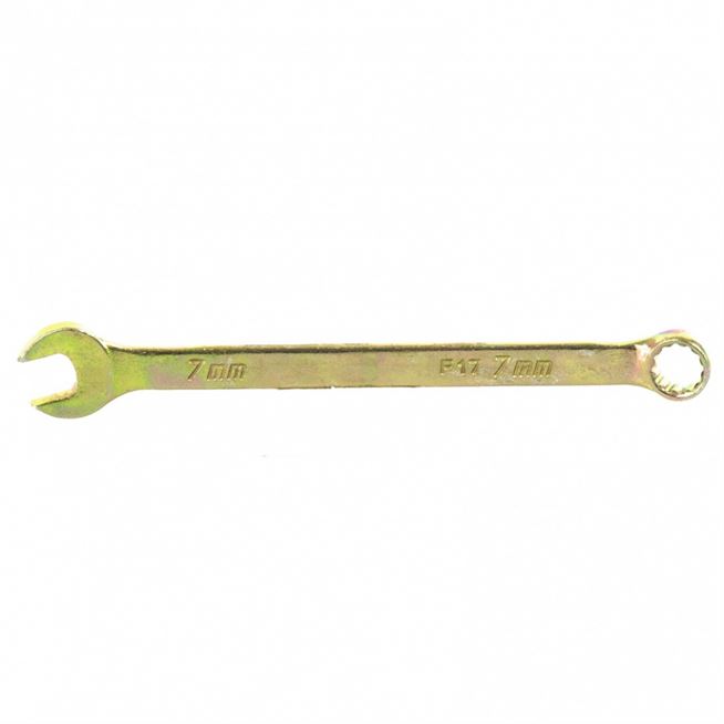 Ключ комбинированный, 7 мм, желтый цинк Сибртех